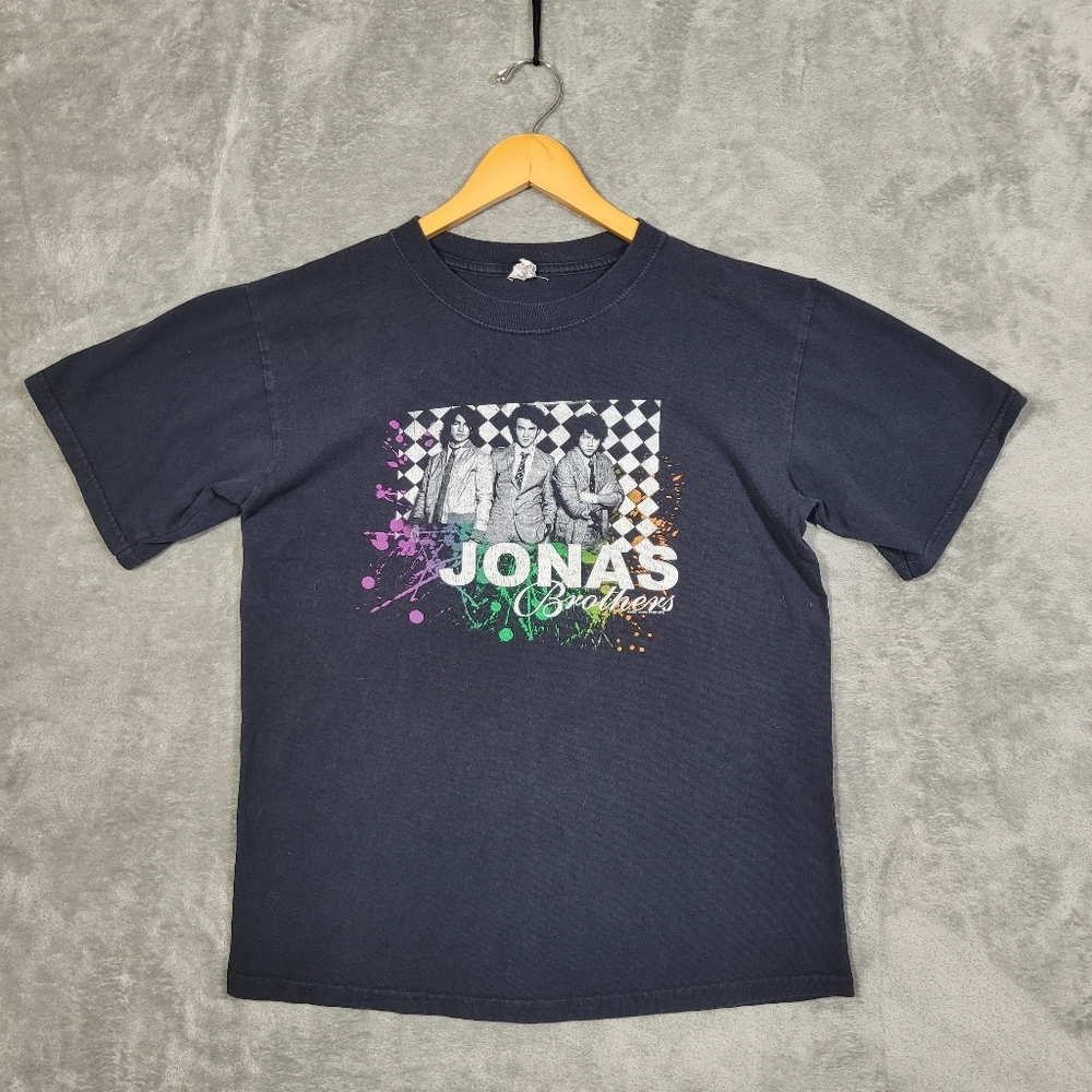 The Jonas Brothers T Shirt The Burning Up Tour 2008 Womens Size Medium Anvil Y2K